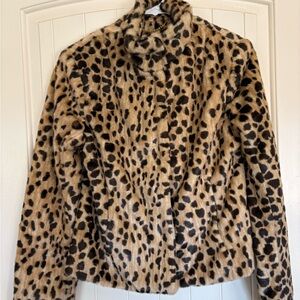 Merona Leopard Print Teddy Jacket